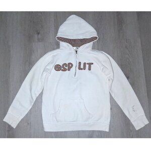 Vintage Y2k Split Logo Zip Up Hoodie Sweatshirt Size Medium Skater Surfer Emo